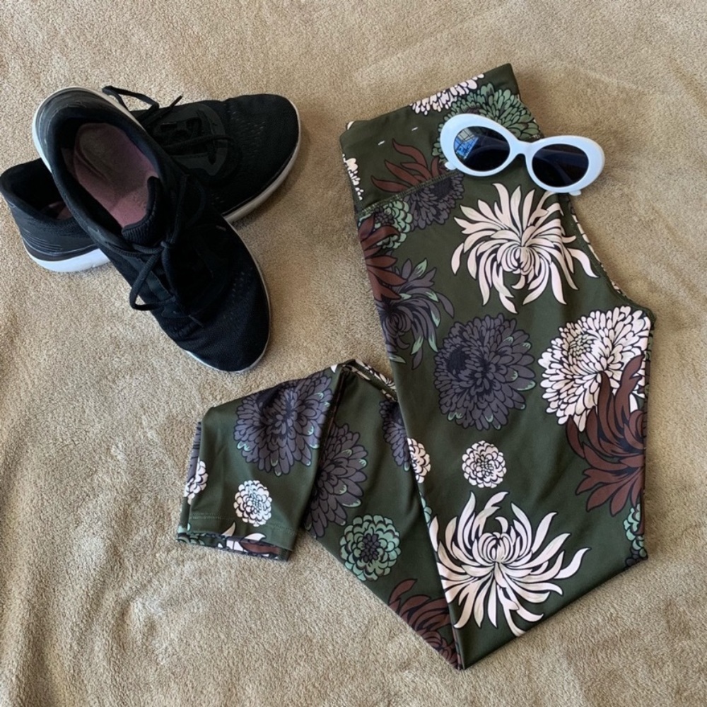 JOY LAB: CHRYSANTHEMUM FLORAL LONG LEGGINGS